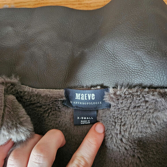 Anthropologie Kerry Reversible Faux Fur Duster Coat Jacket Size XS - Picture 4 of 9